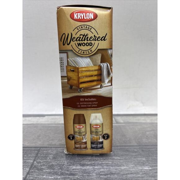 KRYLON VINTAGE FINISH Weathered Wood PAINT KIT, Distressing And Tint Spray {VV} - Picture 9 of 11